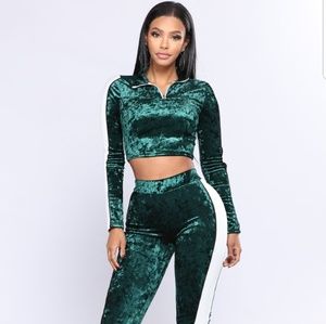 Fashion Nova - Lounge With Me Velvet Lounge Set